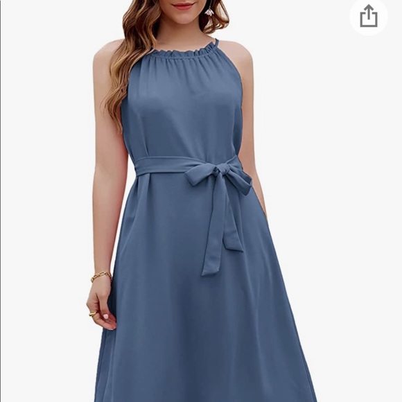 Like New Powder/Dusty Blue Casual Summer Dress - Picture 2 of 9